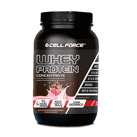 WHEY PROTEIN CONCENTRADO CELL FORCE 900GR MORANGO
