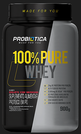 100% PURE WHEY  900GR IOGURTE COM MORANGO - PROBIÓTICA