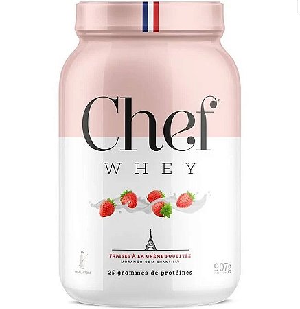 CHEF WHEY 907G  ZERO LACTOSE - MORANGO COM CHANTILLY