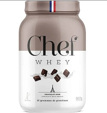 CHEF WHEY 907G ZERO LACTOSE - CHOCOLATE MEIO AMARGO
