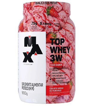 TOP WHEY 3W 900GR IOGURTE GREGO DE MORANGO