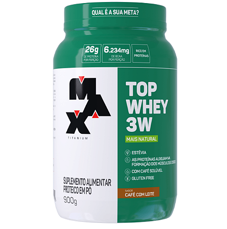 TOP WHEY 3W 900GR CAFÉ COM LEITE