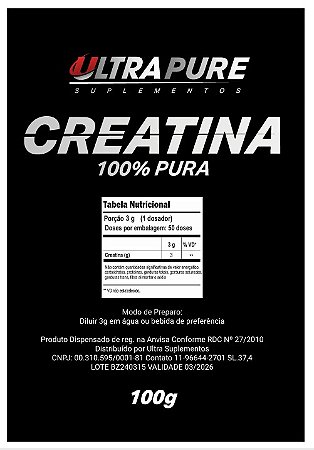 CREATINA PURA 100GR - ULTRAPURE