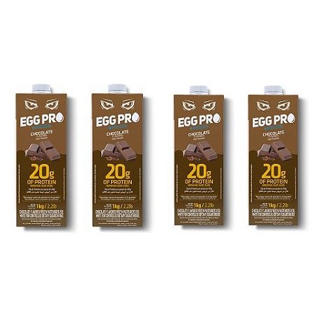 Clara de Ovo Pasteurizada Sabor Chocolate  EGG PRO (Kit com 4 Litros)