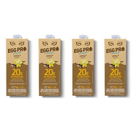 Clara de Ovo Pasteurizada Sabor Baunilha  EGG PRO (Kit com 4 Litros)