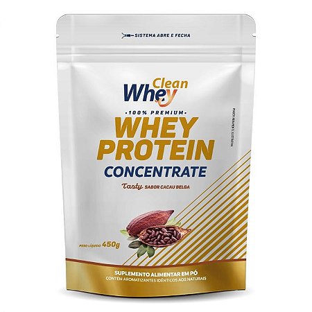 CLEAN WHEY PROTEIN CONCENTRADO 450g CACAU BELGA