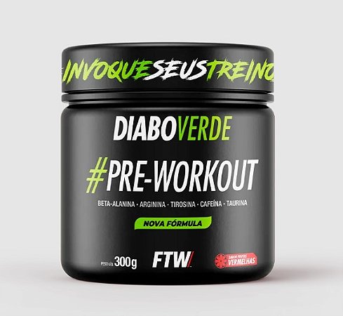 PRE WORKOUT DIABO VERDE  150GR FRUTAS VERMELHAS + COQUETELEIRA