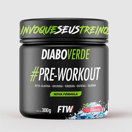 PRE WORKOUT DIABO VERDE 150GR CEREJA ICE + COQUETELEIRA