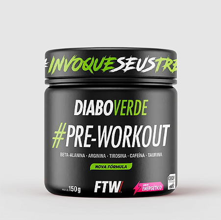 PRE WORKOUT DIABO VERDE 150GR ENERGÉTICO + COQUETELEIRA