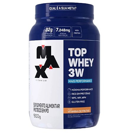 TOP WHEY 3W 900GR VITAMINA  DE FRUTAS