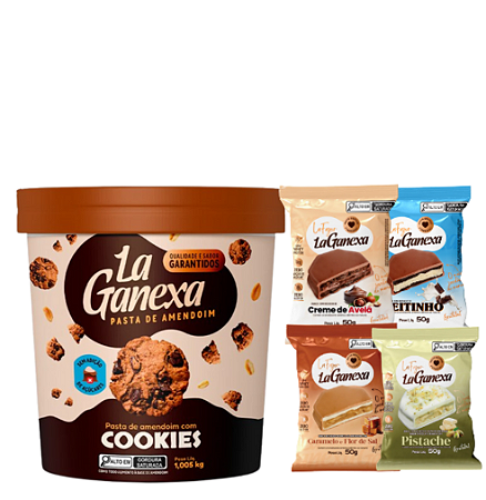PASTA DE AMENDOIM LA GANEXA 1.005GR  COOKIES CREAM + 2 ALFAJOR