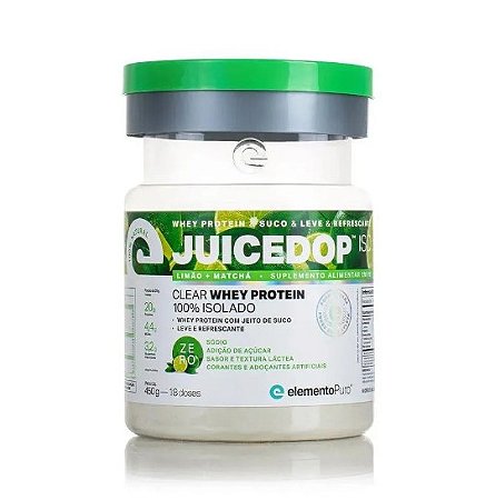 WHEY PROTEIN ISOLADO  JUICEDOP ISO 450G (LIMÃO + MATCHÁ) - ElementoPuro