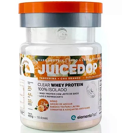 WHEY PROTEIN ISOLADO JUICEDOP ISO 450G (TANGERINA + CHÁ BRANCO) - ELEMENTOPURO