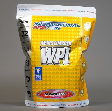 AMINO CHARGED WHEY PROTEIN ISOLADA/HIDROLISADA - 907G  MORANGO INTERNATIONAL PROTEIN