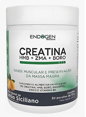 CREATINA HMB + ZMA  + BORO 300G SABOR LIMÃO SICILIANO - ENDOGEN