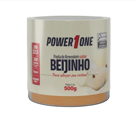 PASTA DE AMENDOIM POWER ONE 500G SABOR BEIJINHO