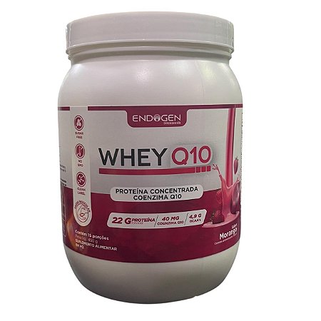 Whey Protein + Coenzima Q10 450g  Sabor Morango - Endogen