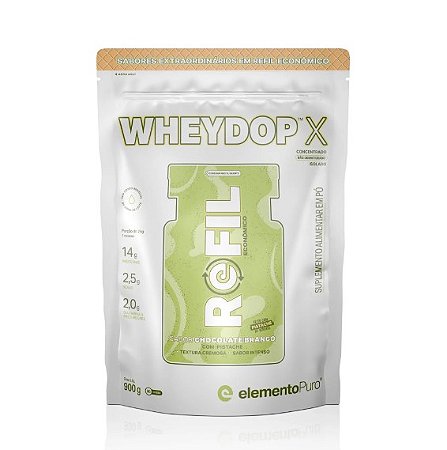 WHEYDOP X 900g Refil  Chocolate Branco com Pistache