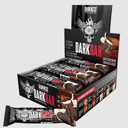 Dark Bar 8un x 90g  Sabor  Cookies And Cream Com Nibs de Cacau