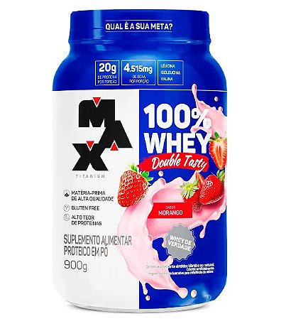 100% Whey Double Tasty Baunilha 900gr - Max Titanium