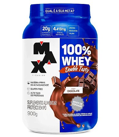 100% Whey Double Tasty Chocolate 900gr - Max Titanium