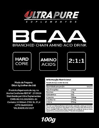 BCAA em pó 100gr - ULTRAPURE