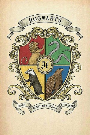 Quadro Harry Potter - Casas de Hogwarts 2