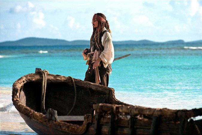 Quadro Piratas do Caribe - Jack Sparrow Ilha 2