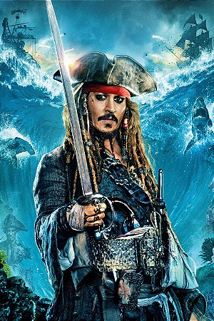 Quadro Piratas do Caribe - Jack Sparrow Mar