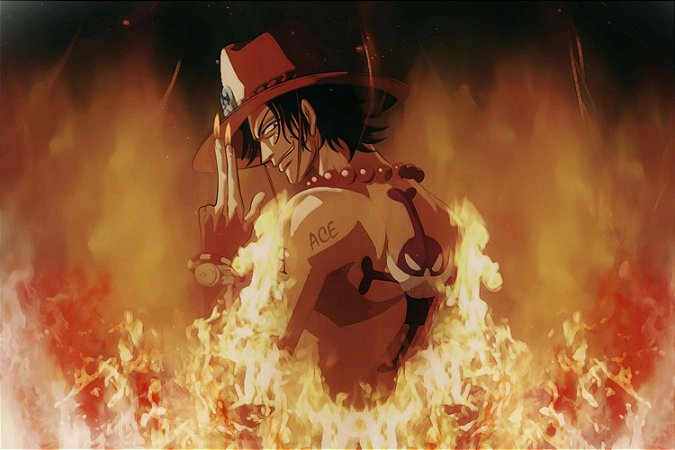 Quadro One Piece - Ace Punhos de Fogo 3