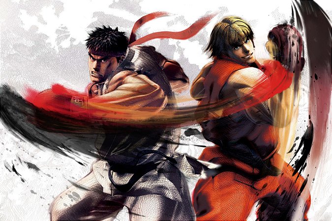 Quadro Gamer Street Fighter - Ryu e Ken