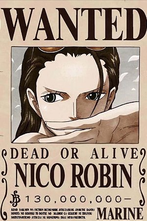 Quadro One Piece - Cartaz de Procurado Robin