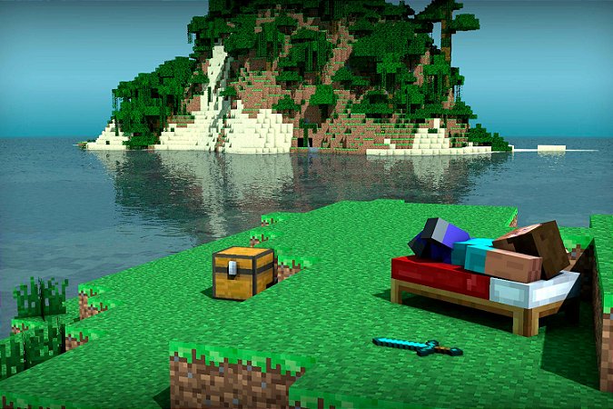 Quadro Minecraft - Ilha