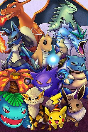 Quadro Pokémon - Pokémons Principais 2
