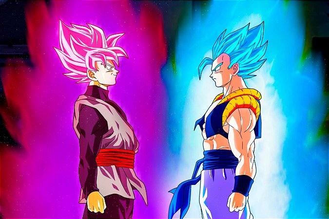Quadro Dragon Ball - Gogeta Blue vs Goku Black