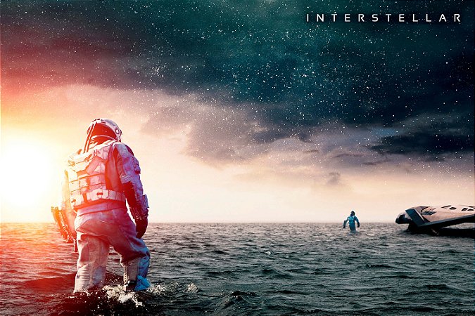Quadro Interestelar - Astronauta no Oceano