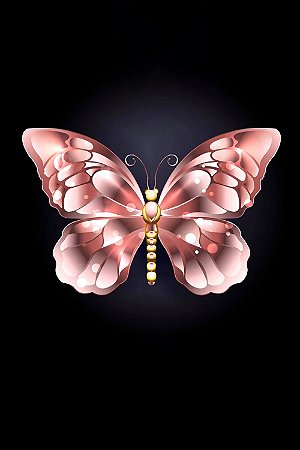 Quadro Borboleta - Rosé Gold