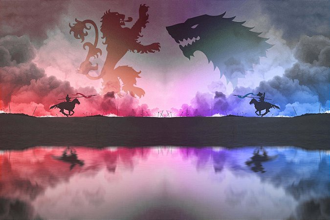 Quadro Game of Thrones - Batalha Stark x Lannister