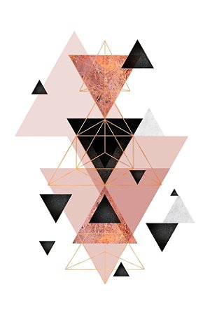 Quadro Minimalista - Explosão de Triângulos