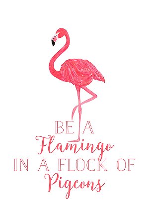 Quadro com Frase - Be a Flamingo
