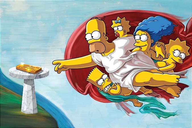 Quadro Simpsons - Michelangelo