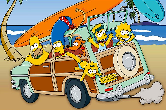Quadro Simpsons - Praia