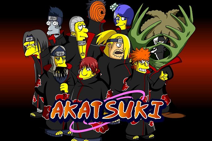 Quadro Simpsons - Naruto Akatsuki