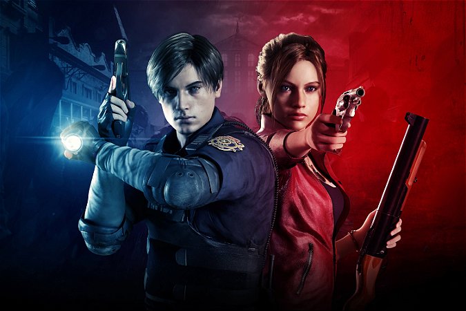 Quadro Gamer Resident Evil 2 - Leon e Claire 3