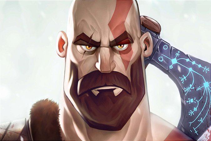 Quadro Gamer God of War - Kratos Artístico