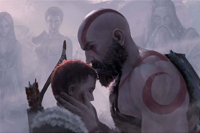 Quadro Gamer God of War - Kratos e Atreus Artístico 6