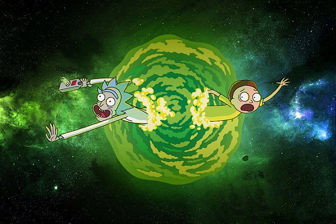Quadro Rick and Morty - Portal no Espaço