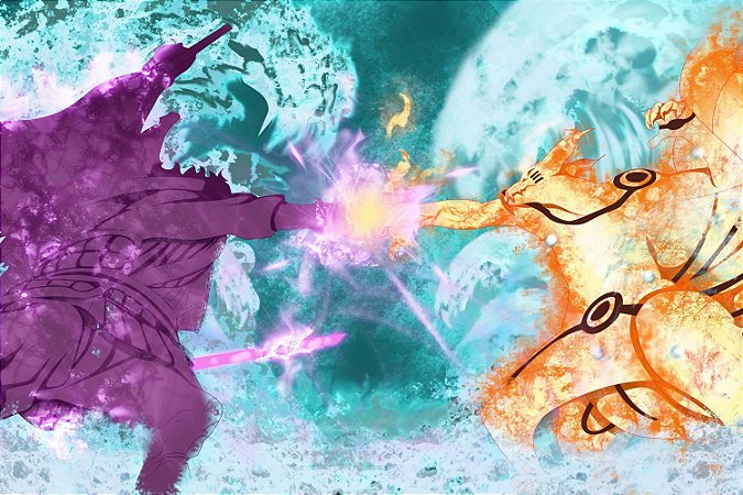 Quadro Naruto - Kurama vs Susanoo