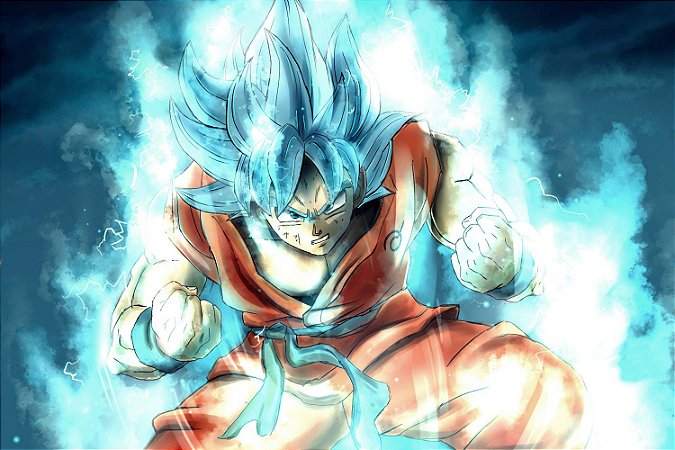 Quadro Dragon Ball - Goku Super Saiyajin Azul