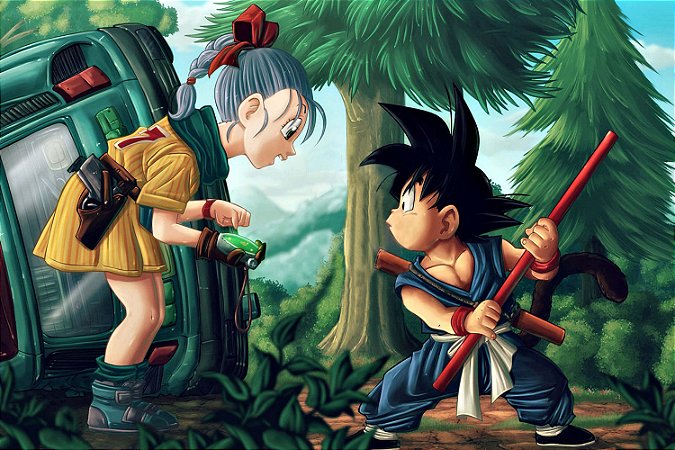 Quadro Dragon Ball - Goku e Bulma